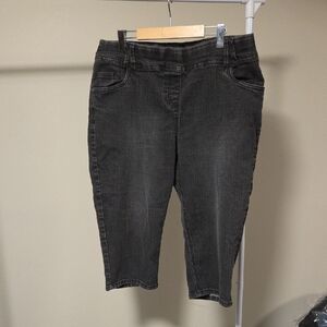 DC Jeans Women's Mid-Rise Cropped Jeans in Charcoal Gray